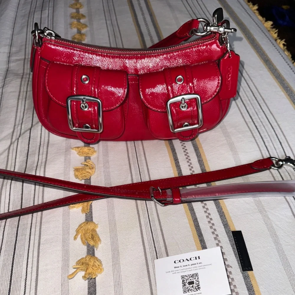 COACH Ashton Baguette Bag - Dark Cardinal/Silver - Picture 2 of 10